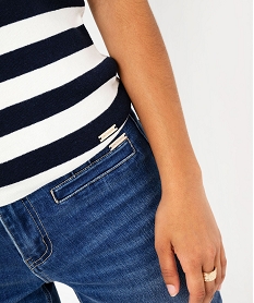 jean coupe flare en coton stretch femme - lulucastagnette bleuF361901_2