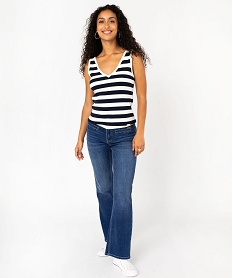 jean coupe flare en coton stretch femme - lulucastagnette bleuF361901_4