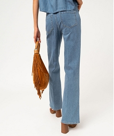 jean flare taille haute en denim extensible femme gris taille hauteF362001_3