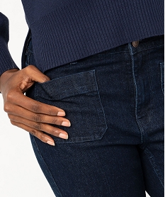 jean flare taille haute en denim extensible femme bleu taille hauteF362101_4