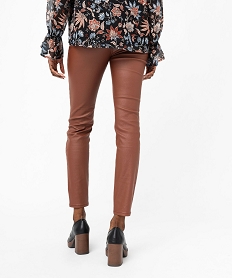 pantalon skinny enduit push-up taille haute femme brun pantalonsF362401_3