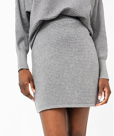 jupe en maille cotelee femme grisF362801_2