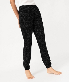 GEMO Pantalon de pyjama imprimé avec bas élastiqué femme noir standard