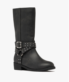 bottes fille a zip avec brides cavalieres fantaisie noir vifF367001_2