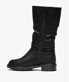bottes fille effet plisse avec brides fantaisie et a zip noir vifF367101_3