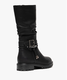 bottes fille effet plisse avec brides fantaisie et a zip noir vifF367101_4