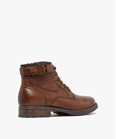 boots homme style vintage avec bride fantaisie et a lacets brunF368401_4