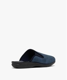 chaussons homme mules confort en velours interieur motif a carreaux bleu standardF369601_4