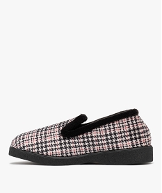 chaussons femme pantoufles confort a motif vichy[missing] noir standardF369901_3