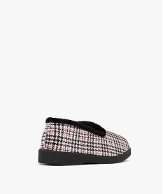 chaussons femme pantoufles confort a motif vichy[missing] noir standardF369901_4