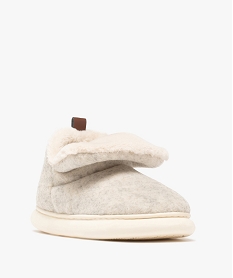 chaussons femme boots a col duveteux retourne et semelle bubble - banana moon gris standardF370101_2