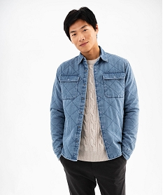 GEMO Sur chemise en denim effet matelassé homme Bleu