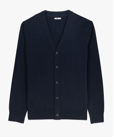 gilet a col v en maille fine homme bleu giletsF371001_4