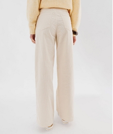 pantalon large en velours cotele femme beige pantalonsF372001_3