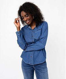 chemise en jean legere femme - lulucastagnette bleu chemisiersF373101_2