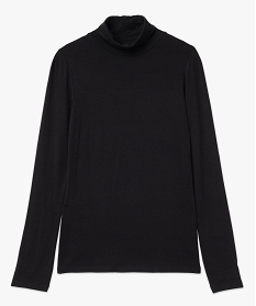 tee-shirt manches longues a col roule femme noir t-shirts manches longuesF374001_4