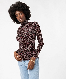tee-shirt manches longues et col roule imprime femme rouge t-shirts manches longuesF374201_2