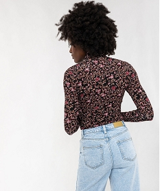 tee-shirt manches longues et col roule imprime femme rouge t-shirts manches longuesF374201_3