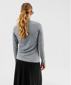 tee-shirt a manches longues avec col roule femme gris t-shirts manches longuesF374501_3