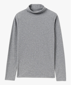 tee-shirt a manches longues avec col roule femme gris t-shirts manches longuesF374501_4
