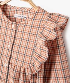 blouse manches longues a carreaux bebe fille - lulucastagnette orangeF374701_2