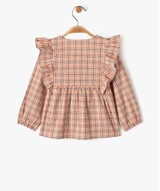 blouse manches longues a carreaux bebe fille - lulucastagnette orangeF374701_3