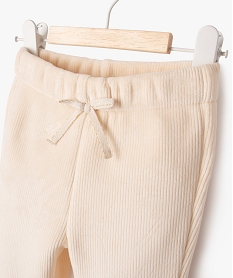 pantalon en velours cotele avec doublure polaire bebe fille beige leggingsF374901_2