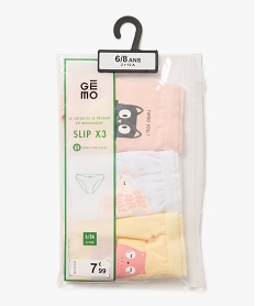 GEMO Culottes en coton stretch à motifs animaux fille (lot de 3) Multicolore