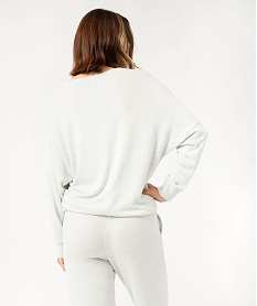haut de pyjama a manches chauve-souris femme vert hauts de pyjamaF377301_3