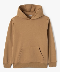 GEMO Sweat molletonné à capuche garçon marron vif