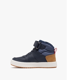 boots garcon fourrees a scratch avec semelle epaisse rainuree[missing] bleuF379701_3