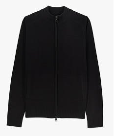 gilet zippe a col montant homme noir giletsF385001_4