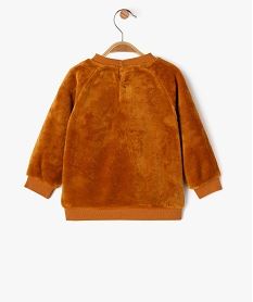 sweat en maille peluche avec motif dinosaure brode bebe garcon brun sweatsF386201_3