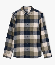 GEMO Chemise manches longues en flanelle à carreaux garçon Imprimé