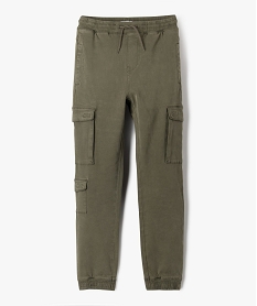 GEMO Pantalon jogger coupe slim avec taille ajustable garçon kaki standard