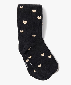 GEMO Collants chauds à motifs cœurs bébé fille Noir