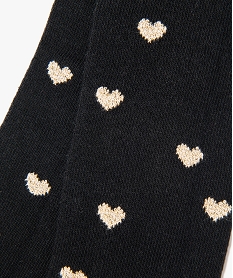 collants chauds a motifs cœurs bebe fille vert collantsF398901_4