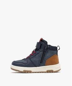 chaussures montantes fermeture scratch garcon - gepy bleu basketsF406201_4