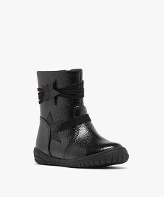 boots fille fourrees et vernies a zip avec etoiles a paillettes noir vifF406401_2