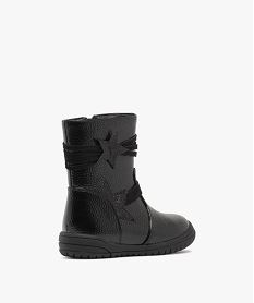 boots fille fourrees et vernies a zip avec etoiles a paillettes noir vifF406401_4
