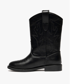 bottes fille style santiags brodees a bout rond noir vifF406801_3