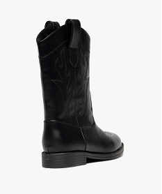 bottes fille style santiags brodees a bout rond noir vifF406801_4