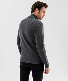 gilet bimatiere avec col montant et buste matelasse homme gris giletsF407001_3