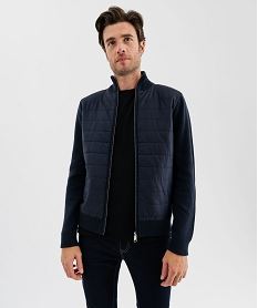 gilet bimatiere matelasse homme bleu giletsF407101_2