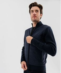 gilet bimatiere matelasse homme bleu giletsF407101_4