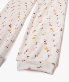 pyjama en velours a motifs fleuris fille beigeF408001_3