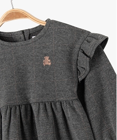 robe manches longues avec volants epaules bebe fille - lulucastagnette gris robesF415401_2