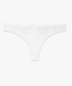 string en microfibre satinee et dentelle femme beige strings tangasF420701_4