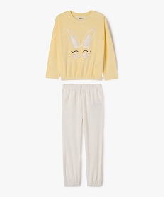 GEMO Pyjama en velours avec motif lapin fille Jaune