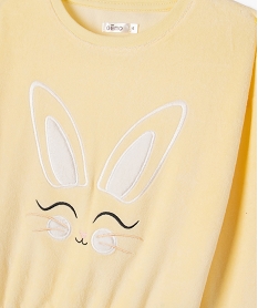 pyjama en velours avec motif lapin fille jauneF421301_2